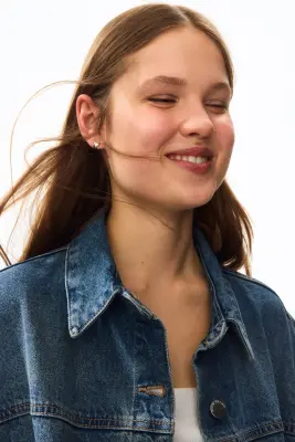 Veste-chemise en twill - Bleu denim — photo 2