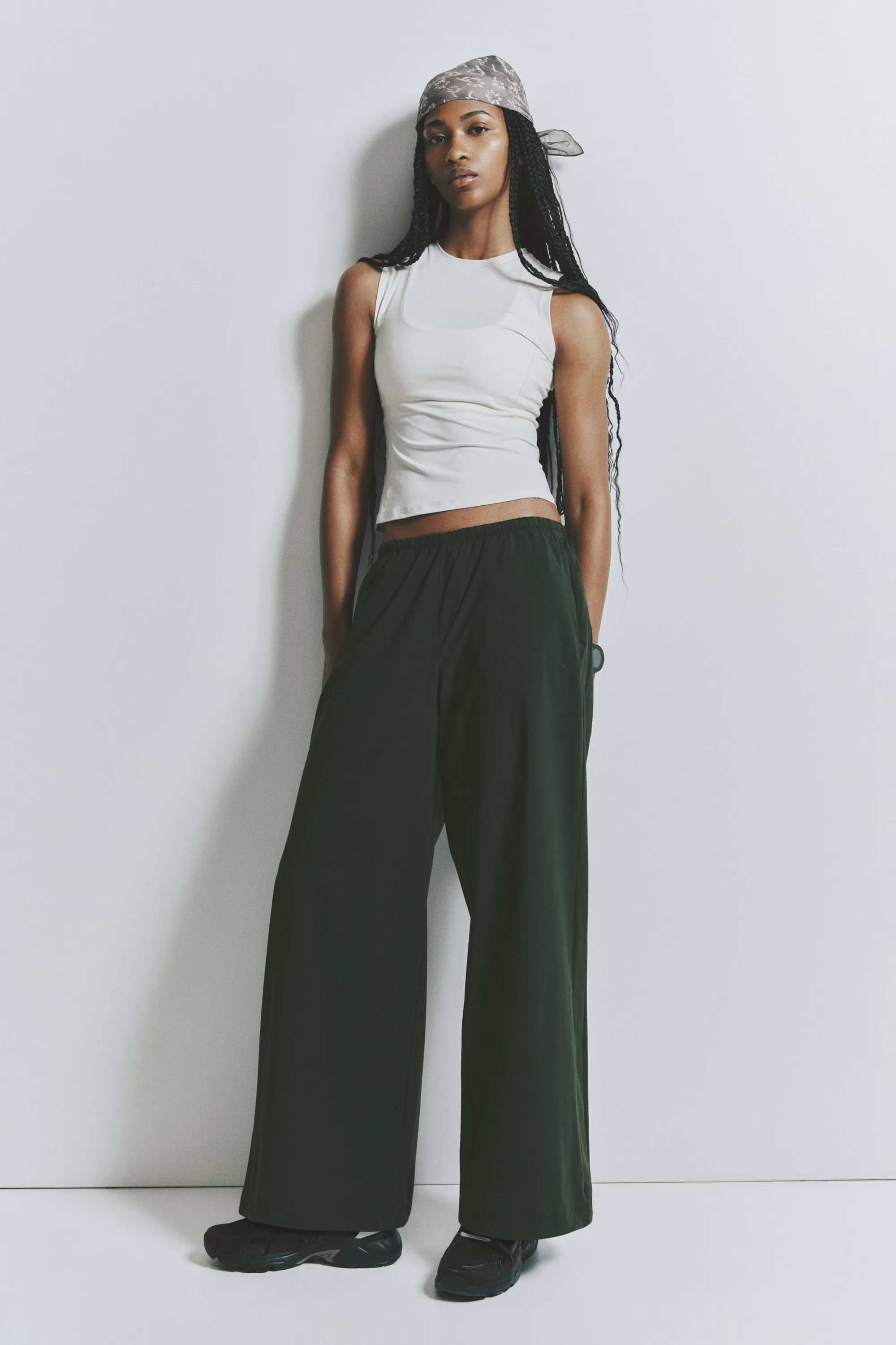 Pantalon de survêtement Relaxed Fit en nylon - Vert montagne