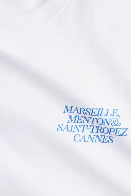 T-shirt oversize avec motifs imprimés - Blanc/Marseille — photo 4