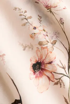 Blouse avec détail à nouer - Rose poudré/fleuri — photo 4
