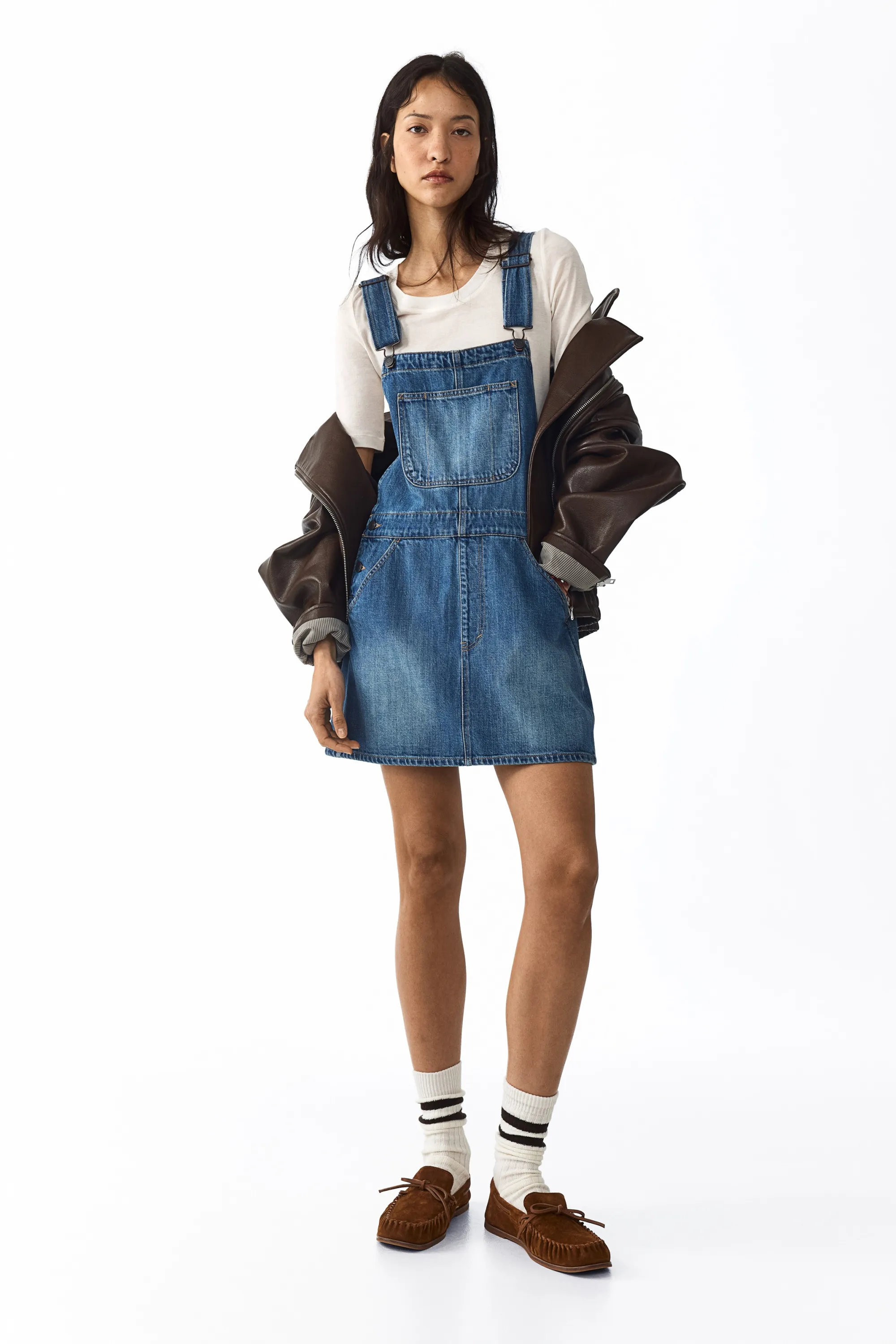 Robe salopette en denim - Bleu denim