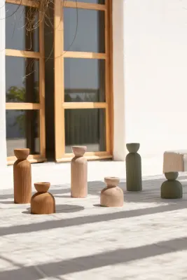 Grand bougeoir/vase Lus -  rose poudré — photo 4