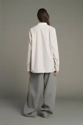 CHEMISE LUCILE NOISETTE/ÉCRU — photo 4