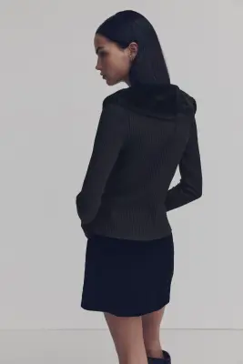 Gilet avec col - Noir — photo 3
