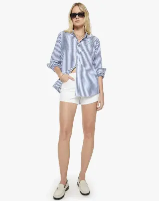 Nouveau ! MOTHER Chemise The Bestie White And Blue Stripe — photo 4