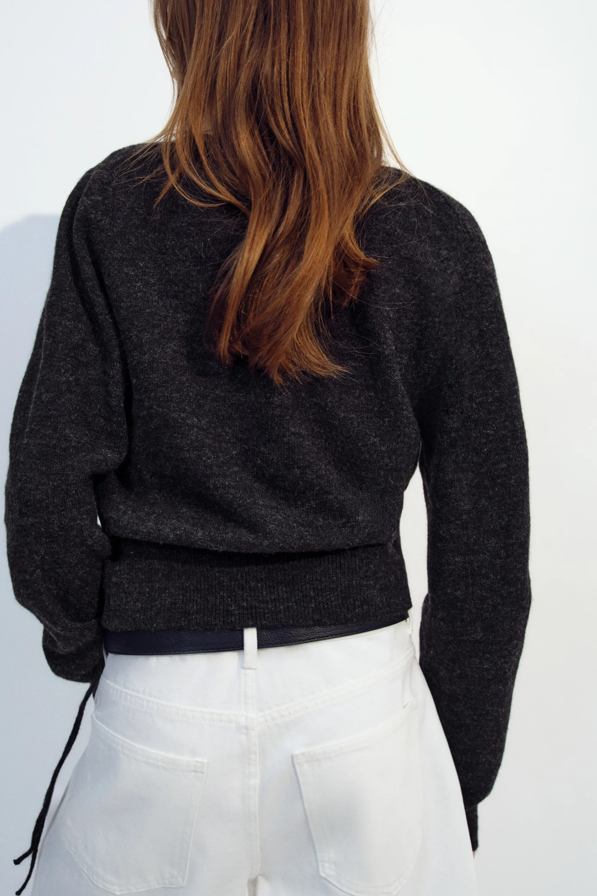 Gilet croisé - Gris foncé chiné