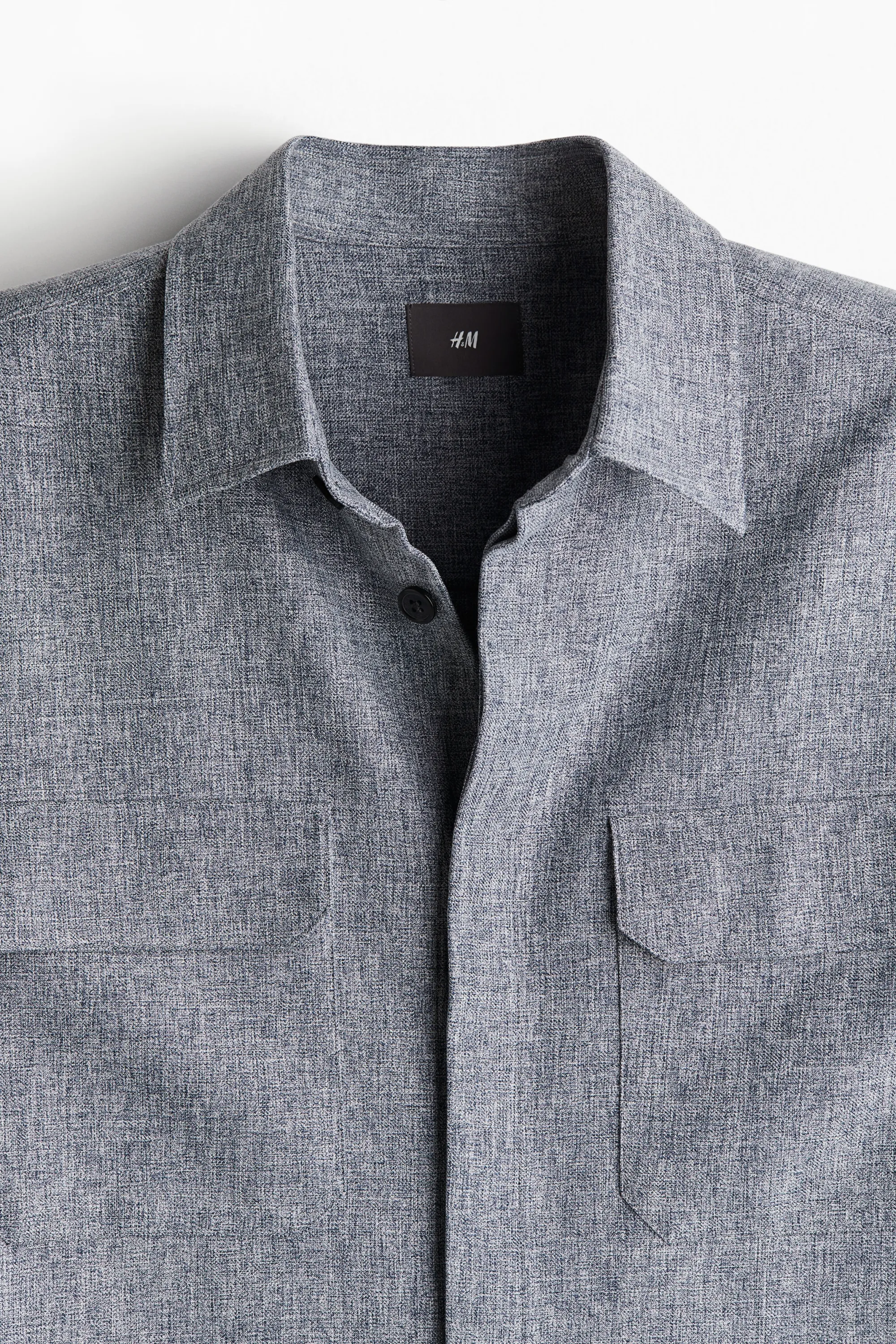 Chemise Regular Fit avec poches - Bleu chiné
