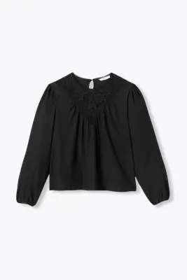 T-shirt détail dentelle Femme