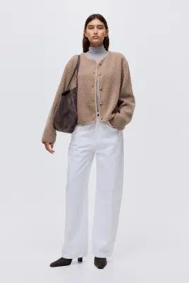 Veste en tissu Teddy bear - Beige ancien — photo 1