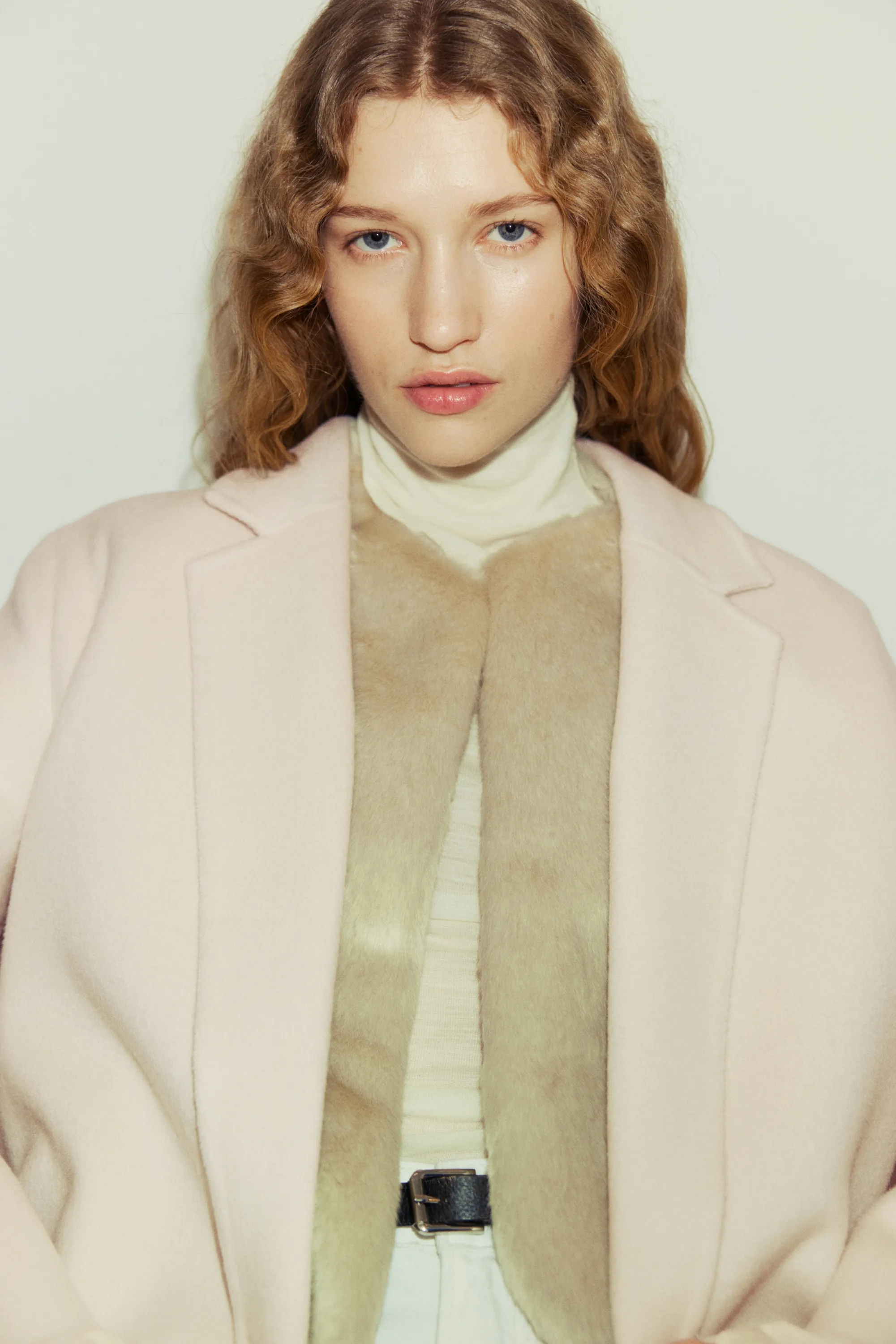 Manteau fait main en laine mélangée - Crème