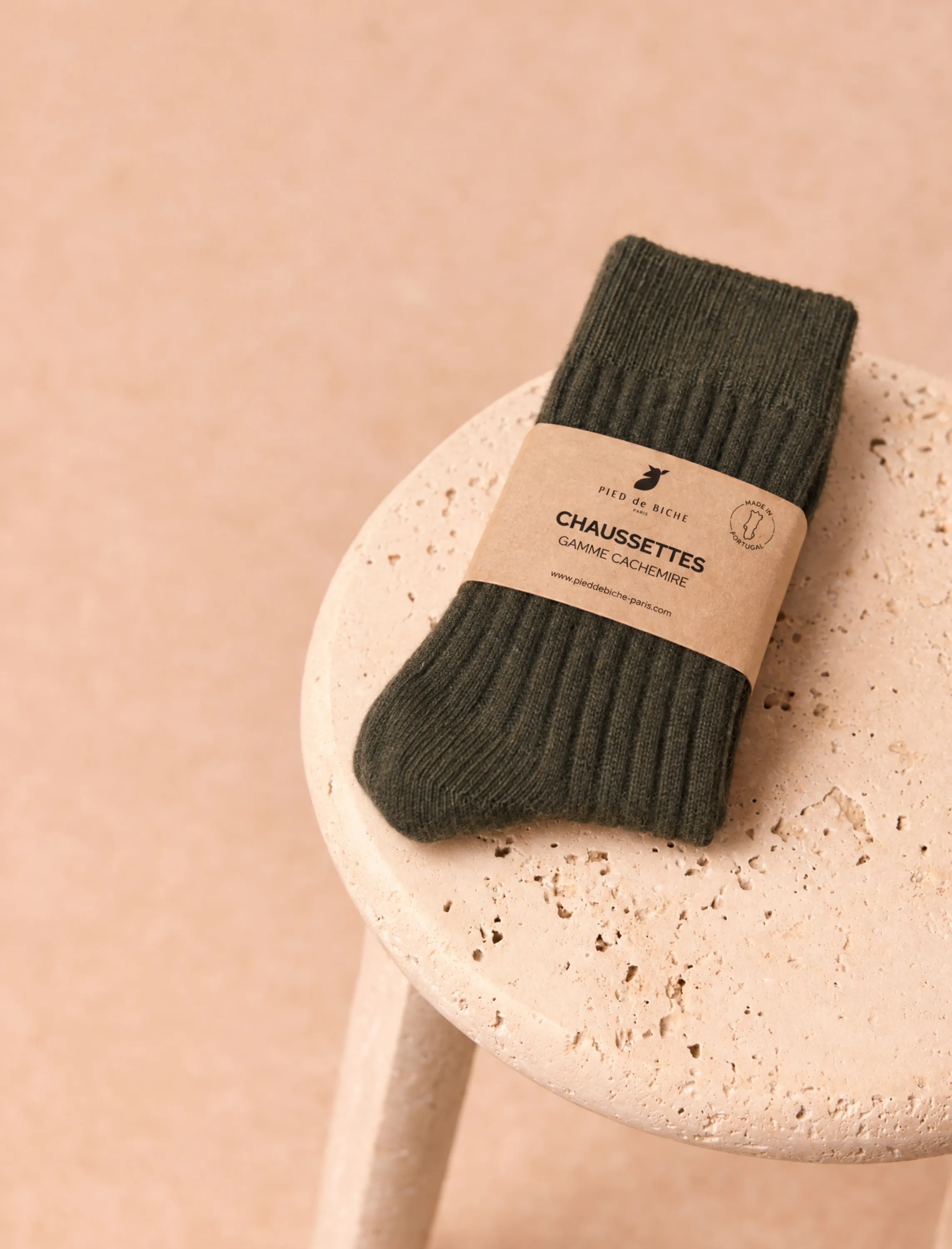Chaussettes cachemire - Kaki