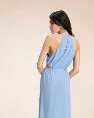 Robe longue en soie Milano Ice blue – Karma Koma — photo 2