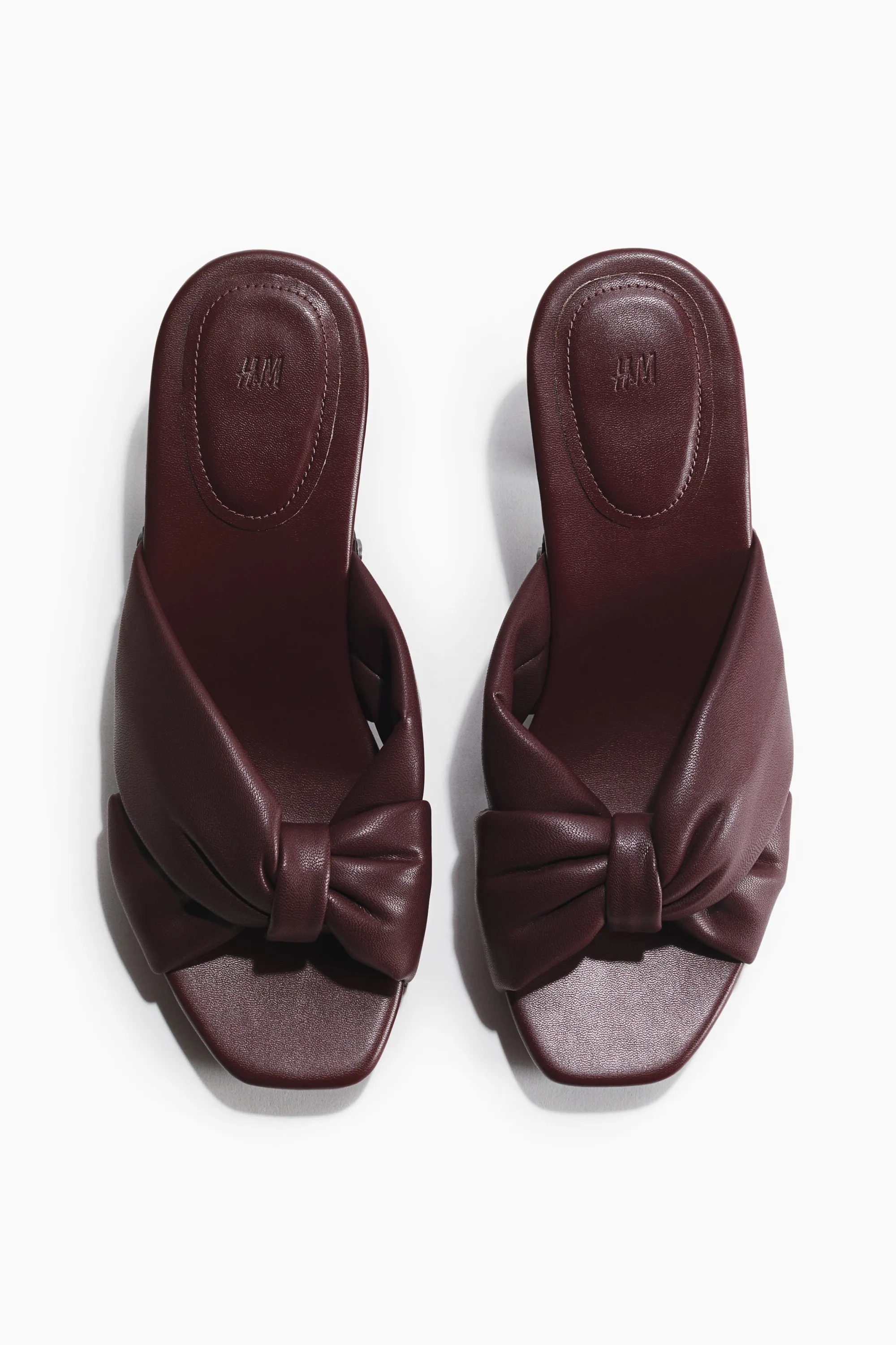 Sandales à talon façon sabot - Bordeaux