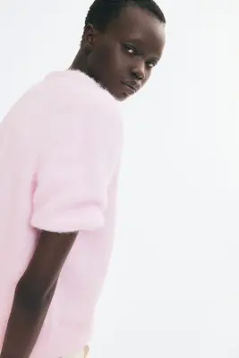Pull à manches courtes - Rose clair — photo 3