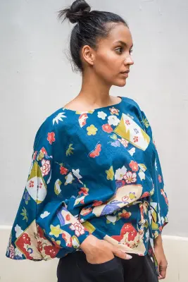 Top Kimono fleuri