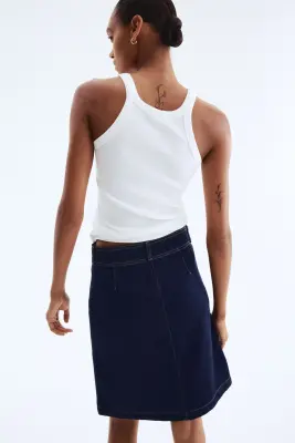 Jupe en denim - Bleu denim foncé — photo 4