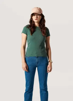 Le t-shirt côtelé - Vert d'eau — photo 3