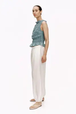 MAMA Top d'allaitement smocké - Turquoise ancien — photo 4