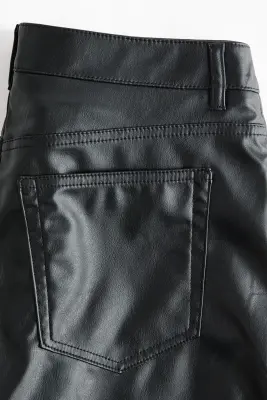 Pantalon baggy en tissu enduit - Noir — photo 5