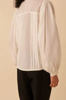 blouse ray ecru — photo 4