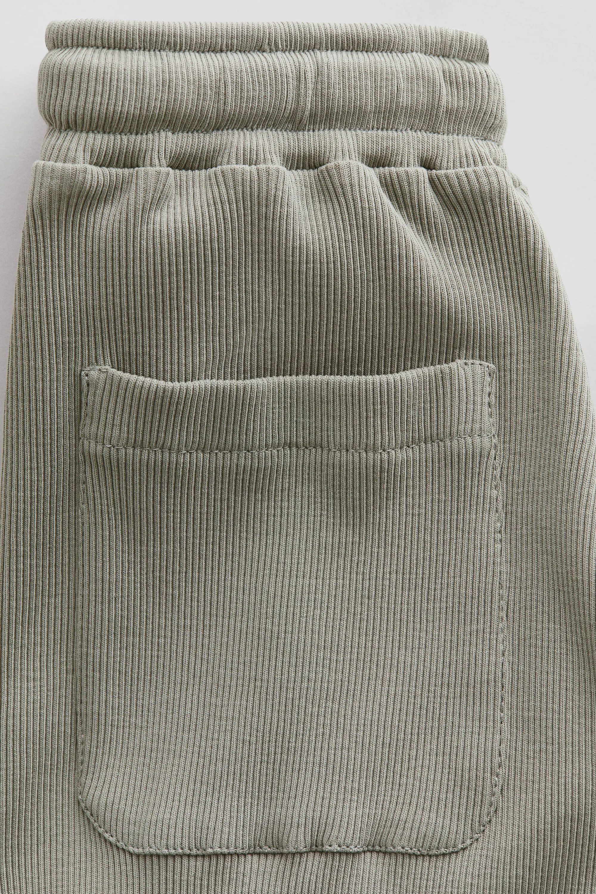 Pantalon loose en coton - Vert kaki clair