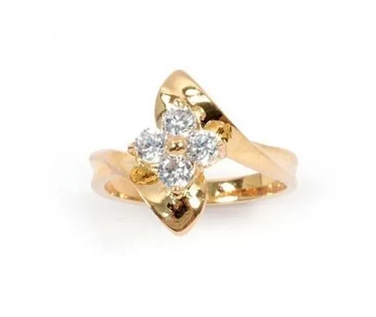 Bague plaque or croisee, fleur t56 5249por-56