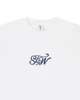 Tee White Logo Script 96 Navy — photo 2