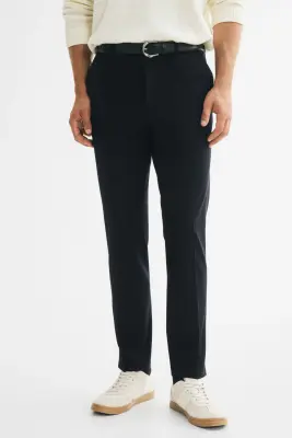 Pantalon chic Slim Fit - Bleu foncé — photo 4