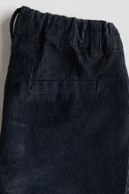 Pantalon en velours de coton côtelé - Bleu marine — photo 2