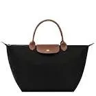 Sac a main le pliage m toile/rabats en cuir bleu/noir