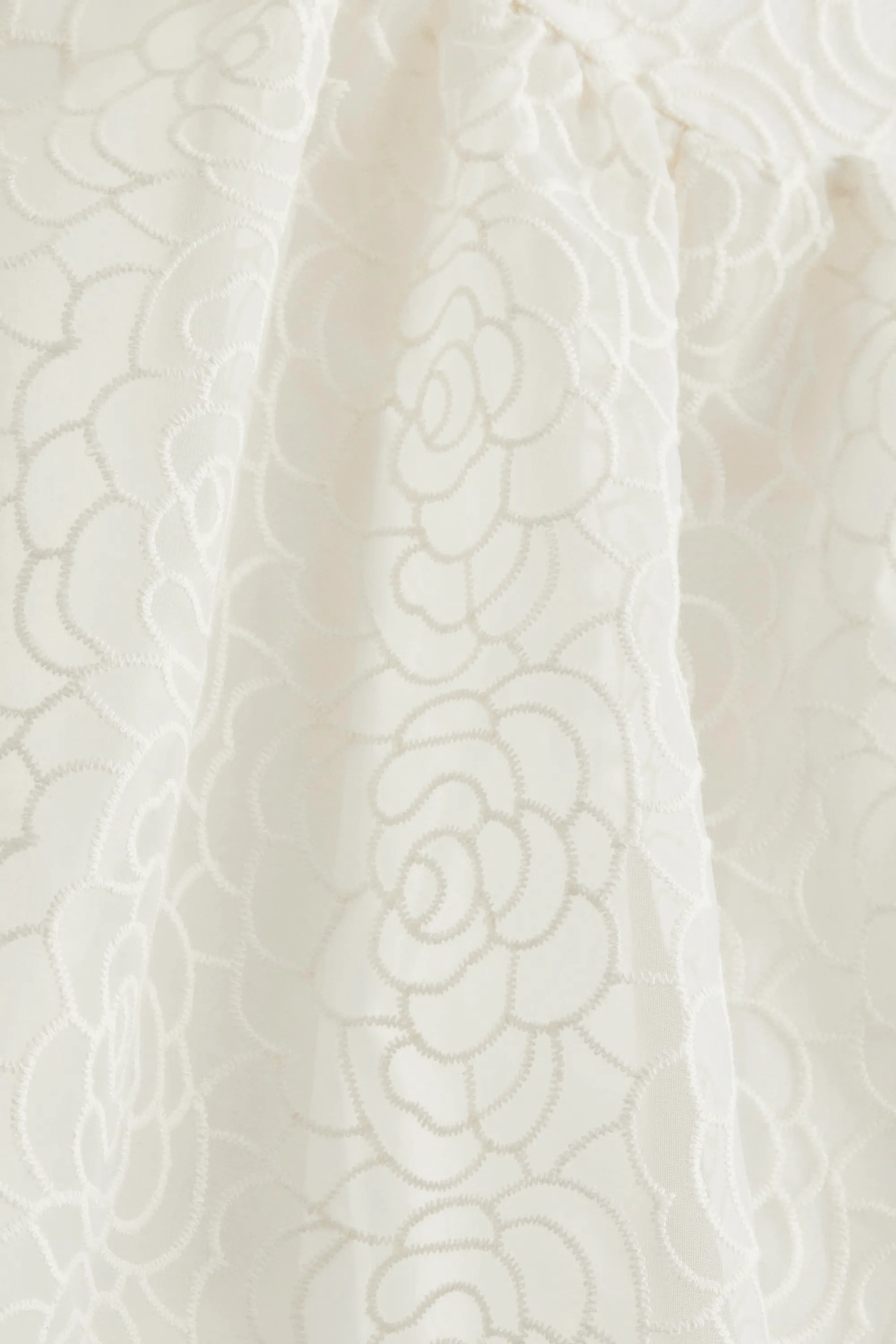 Robe dos nu brodée - Crème