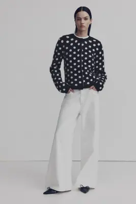 Gilet en maille jacquard - Noir/pois — photo 1