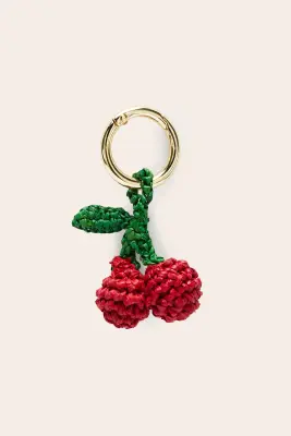 Porte-clés cerise raphia — photo 1