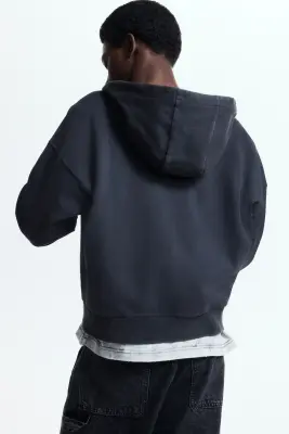Veste à capuche zippée Oversized Fit - Gris foncé — photo 3