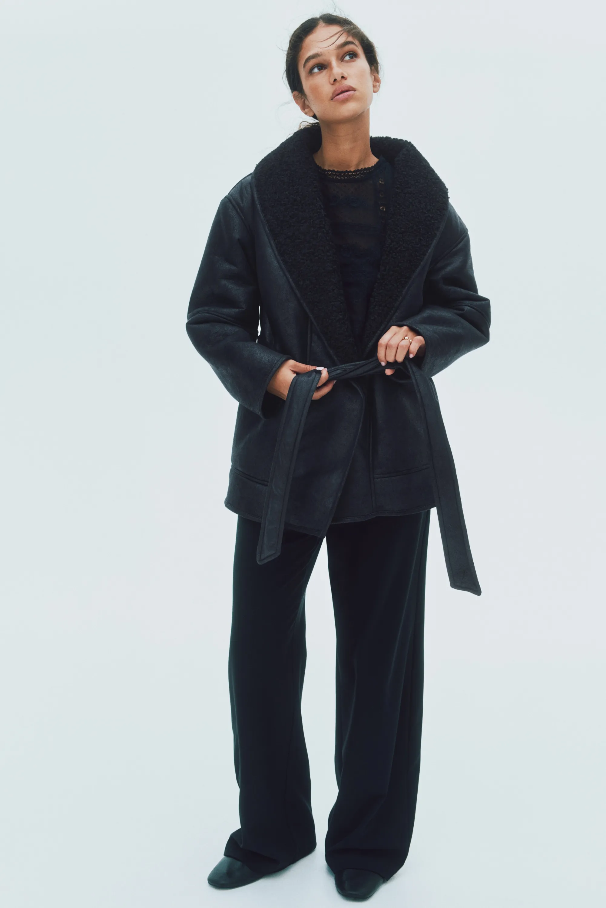 Manteau double face - Noir