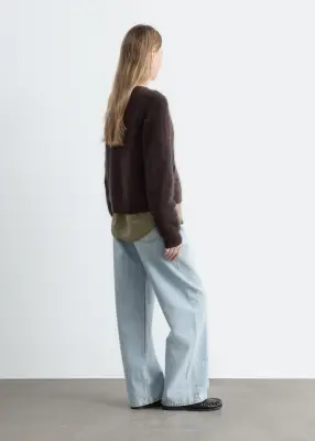 Cardigan en cachemire brossé - Marron foncé — photo 4