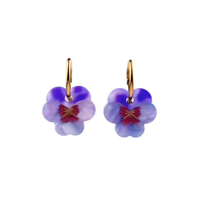 Boucles d'oreilles Pensée