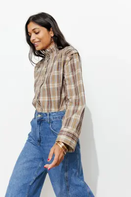 Chemise à carreaux Femme — photo 4