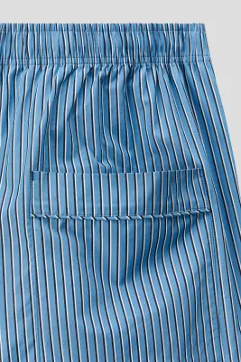 Pantalon Loose Fit en coton pima - Bleu/rayé — photo 4