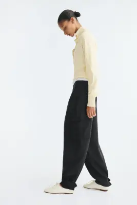 Pantalon barrel cargo - Bleu marine — photo 2