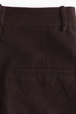 Short chic en lin mélangé - Marron foncé — photo 5