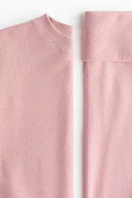 Ensemble 2 pièces top et pantalon en jersey - Rose ancien — photo 3
