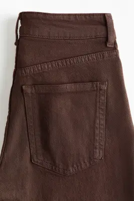 Wide High Waist Jeans - Marron foncé — photo 4