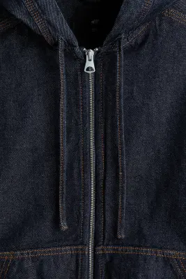 Veste workwear à capuche - Bleu denim foncé — photo 4
