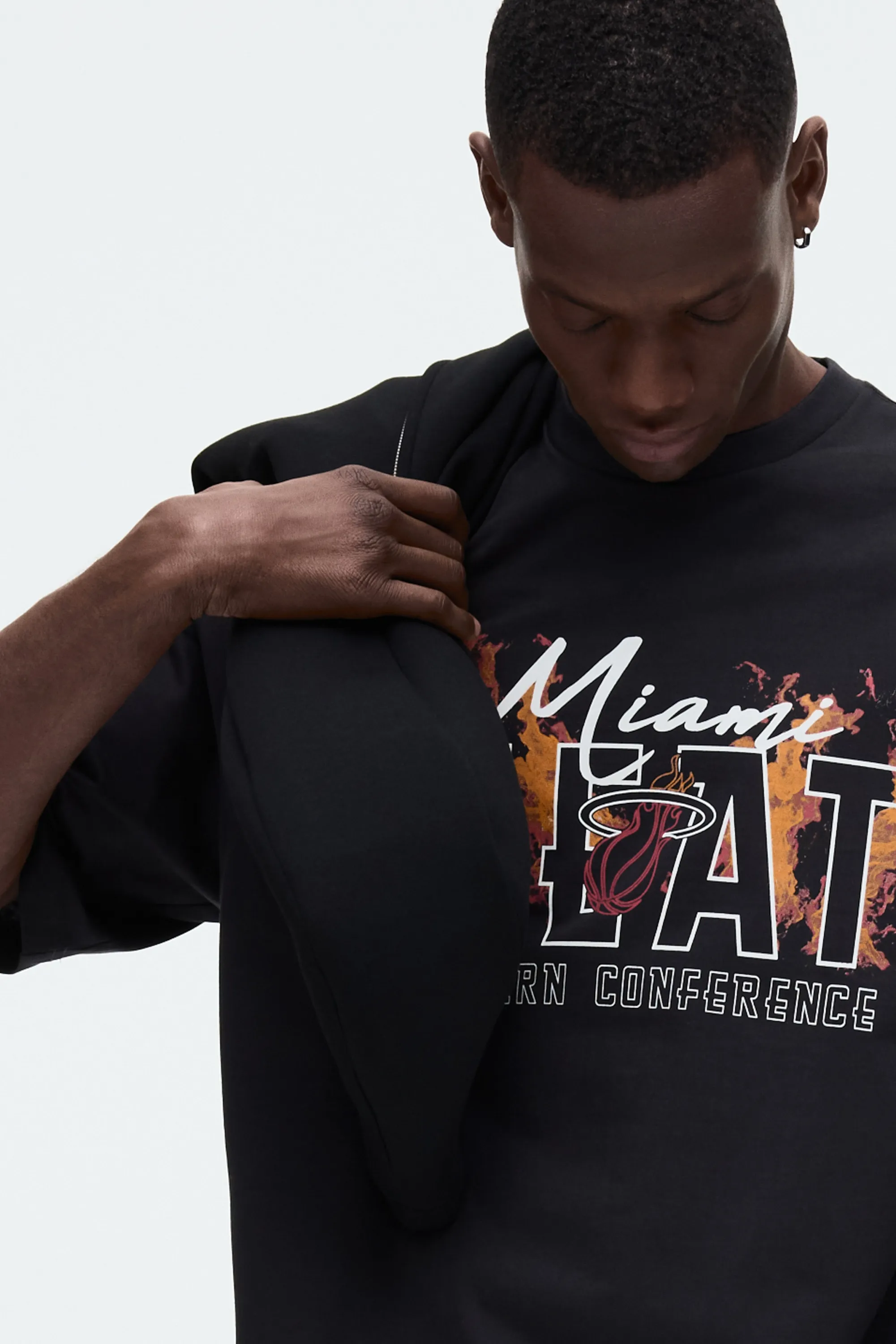 T-shirt imprimé Oversized Fit - Noir/NBA
