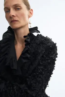Blazer péplum avec applications - Noir — photo 2
