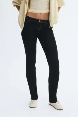 Skinny Ultra Low Waist Ankle Jeans - Noir denim — photo 2