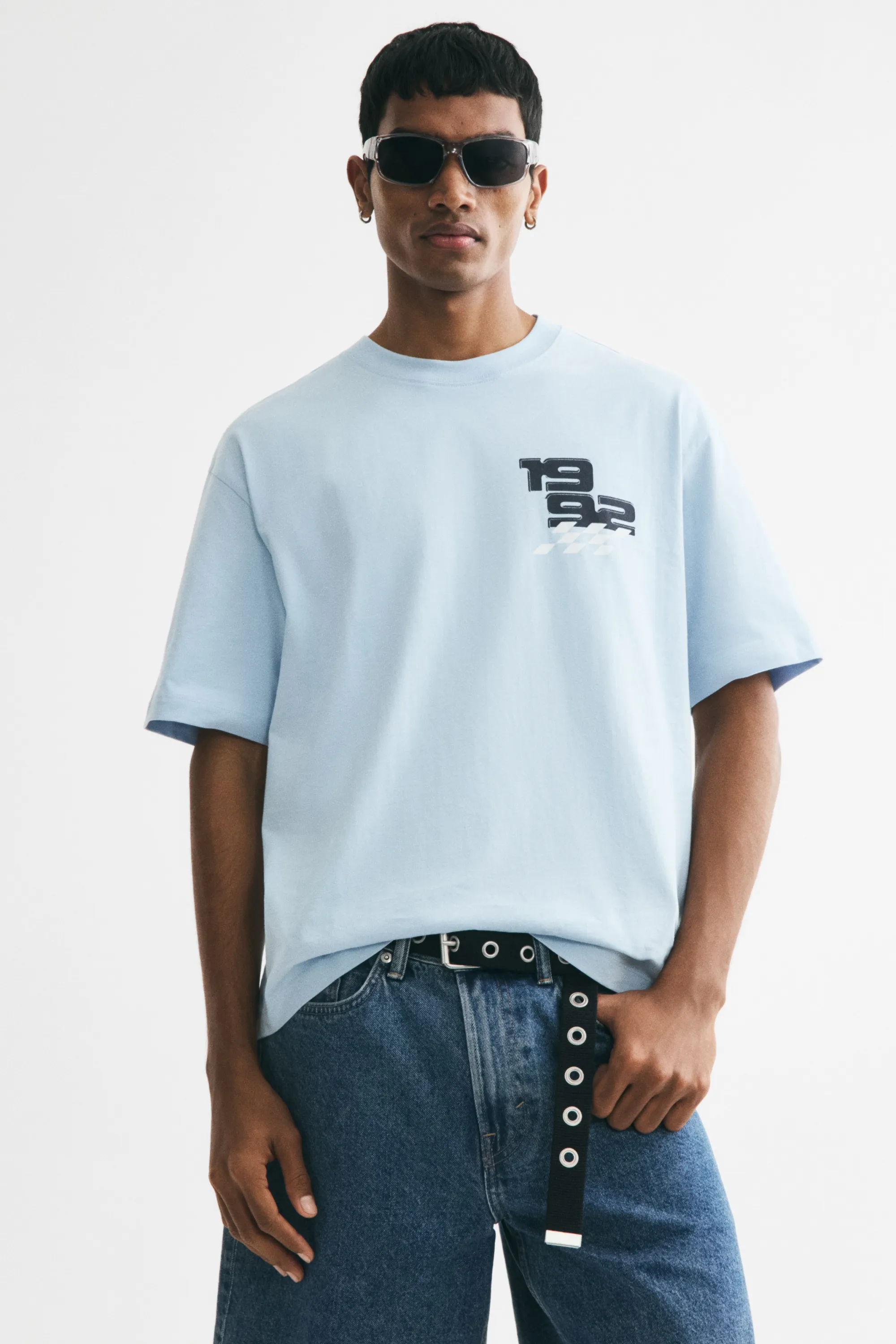 T-shirt imprimé Relaxed Fit - Bleu clair/1992