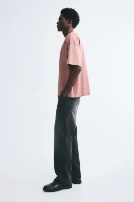 T-shirt Oversized Fit en coton - Abricot ancien — photo 4