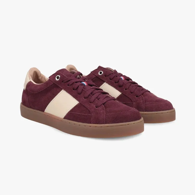 Baskets Hiba Bordeaux crème
